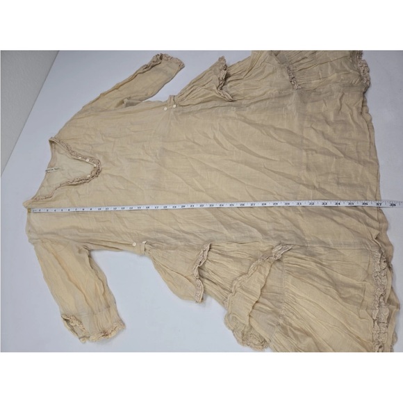Magnolia Pearl Tunic Dress Cotton Silk Ruffled Lagenlook One Size Rare Collector - Picture 11 of 11